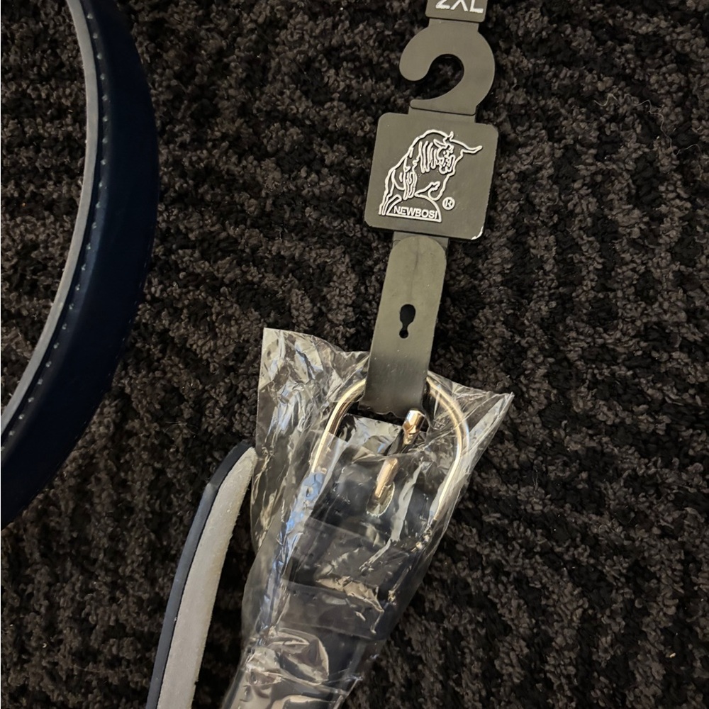 Navy Blue Belt with Silver Buckle